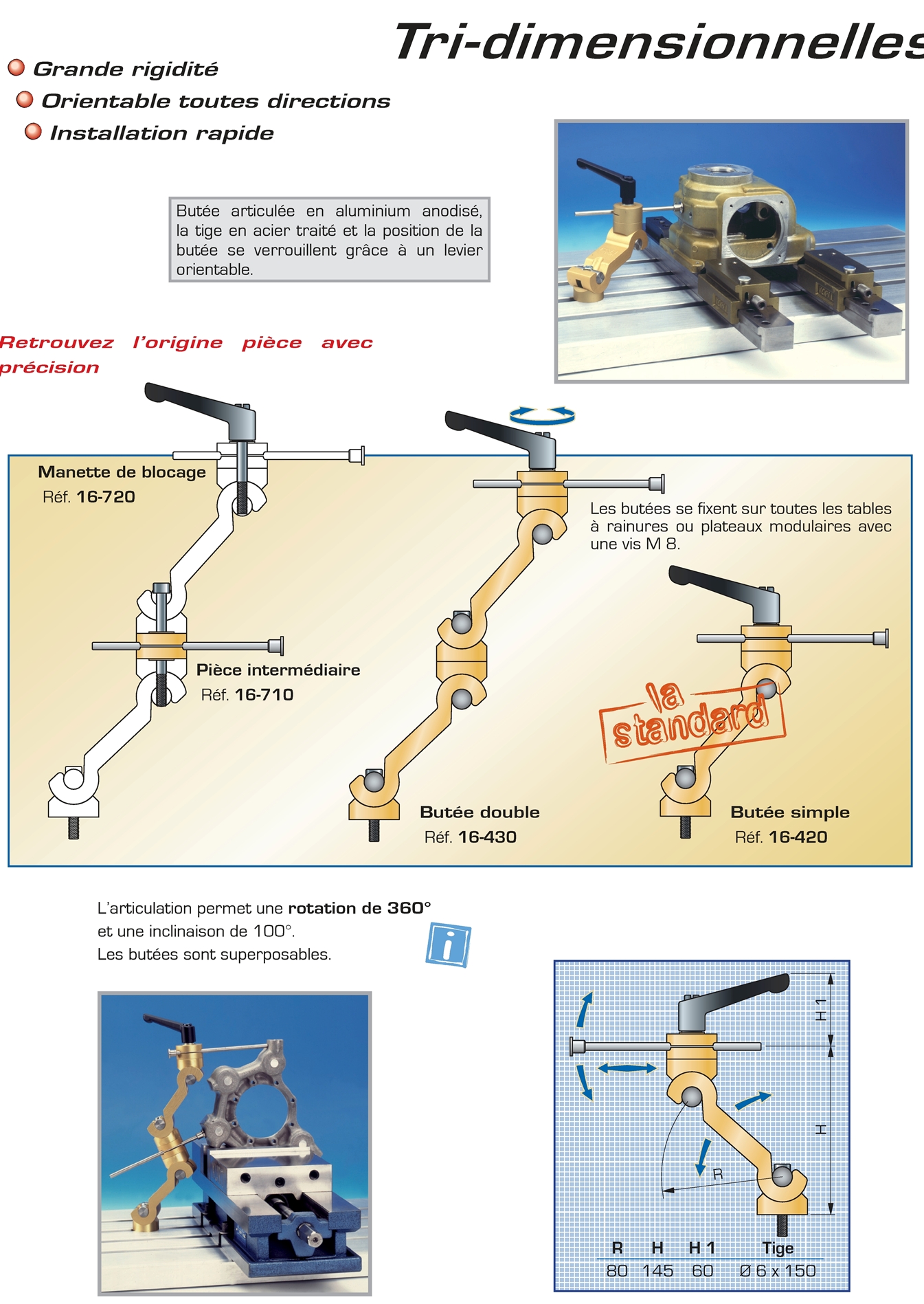 Bridage butées articulées